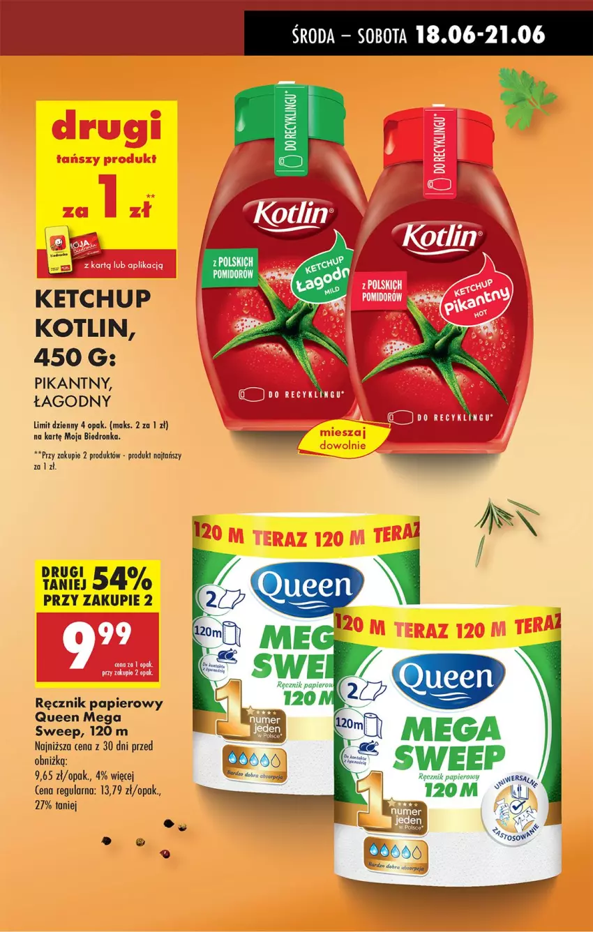 Gazetka promocyjna Biedronka - Od Środy - ważna 18.06 do 19.06.2025 - strona 9 - produkty: Ketchup, Kotlin, Papier, Ręcznik