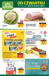 Gazetka promocyjna Stokrotka - Supermarket - Gazetka - ważna od 28.07 do 28.07.2021 - strona 1 - produkty: Kalafior, Big Milk, Lody, Schab wieprzowy, Farm Milk, Woda, Masło, Fa
