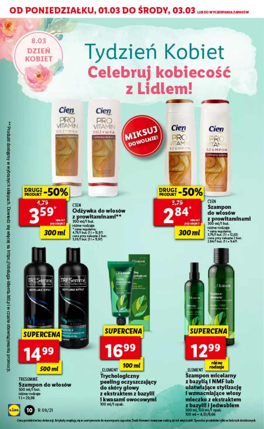 Gazetka promocyjna Lidl - GAZETKA - ważna 01.03 do 03.03.2021 - strona 10 - produkty: Bazyl, Odżywka, Peeling, Szampon, Wasa