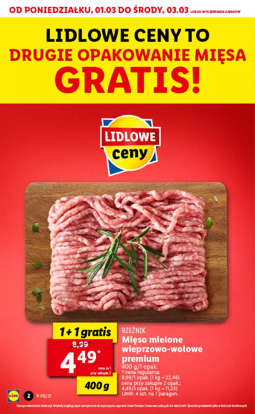 Gazetka promocyjna Lidl - GAZETKA - ważna 01.03 do 03.03.2021 - strona 2 - produkty: Mięso, Mięso mielone