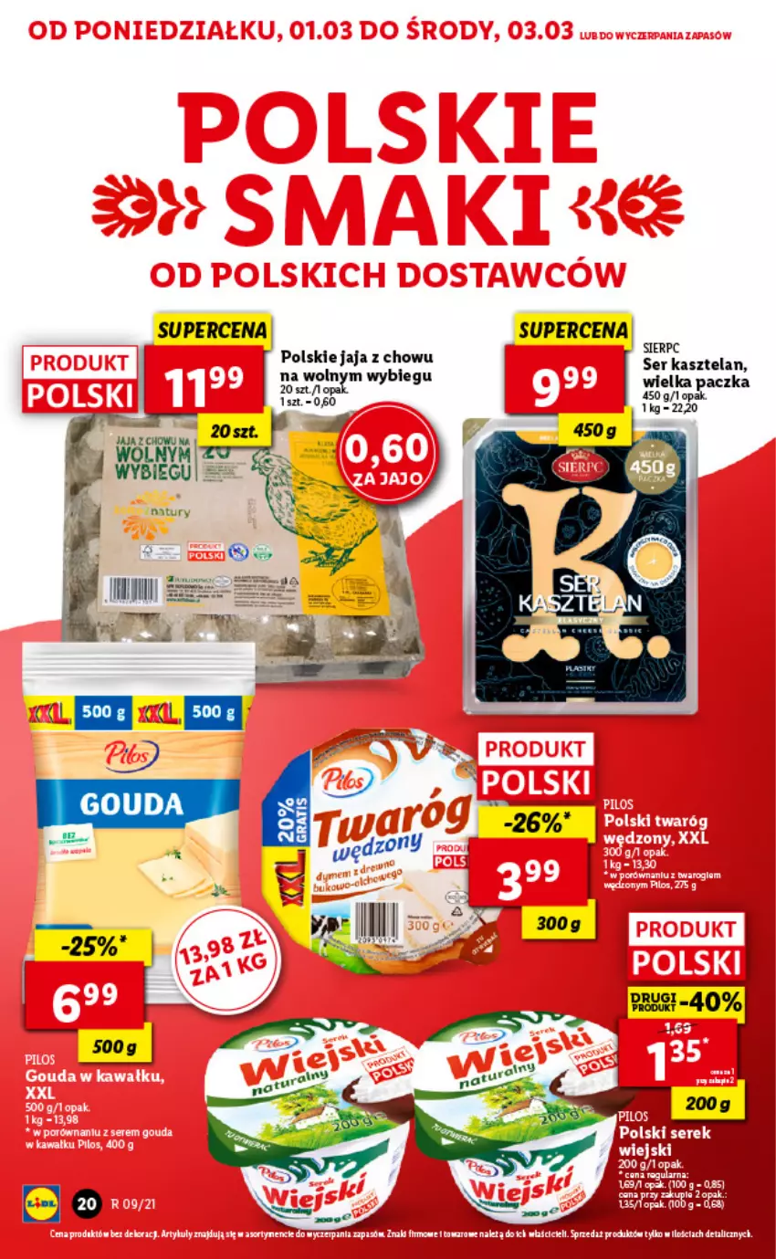 Gazetka promocyjna Lidl - GAZETKA - ważna 01.03 do 03.03.2021 - strona 20 - produkty: Jaja, Kasztelan, Ser, Ser Kasztelan