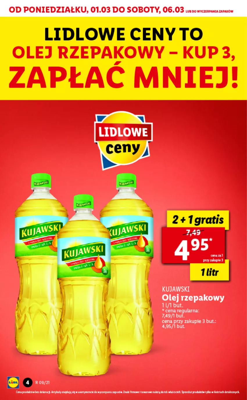 Gazetka promocyjna Lidl - GAZETKA - ważna 01.03 do 03.03.2021 - strona 4 - produkty: Olej, Olej rzepakowy