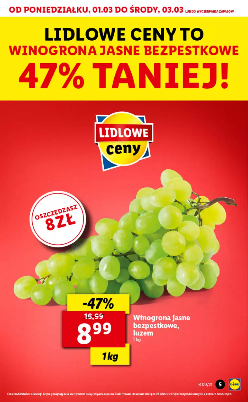 Gazetka promocyjna Lidl - GAZETKA - ważna 01.03 do 03.03.2021 - strona 5 - produkty: LG, Wino, Winogrona