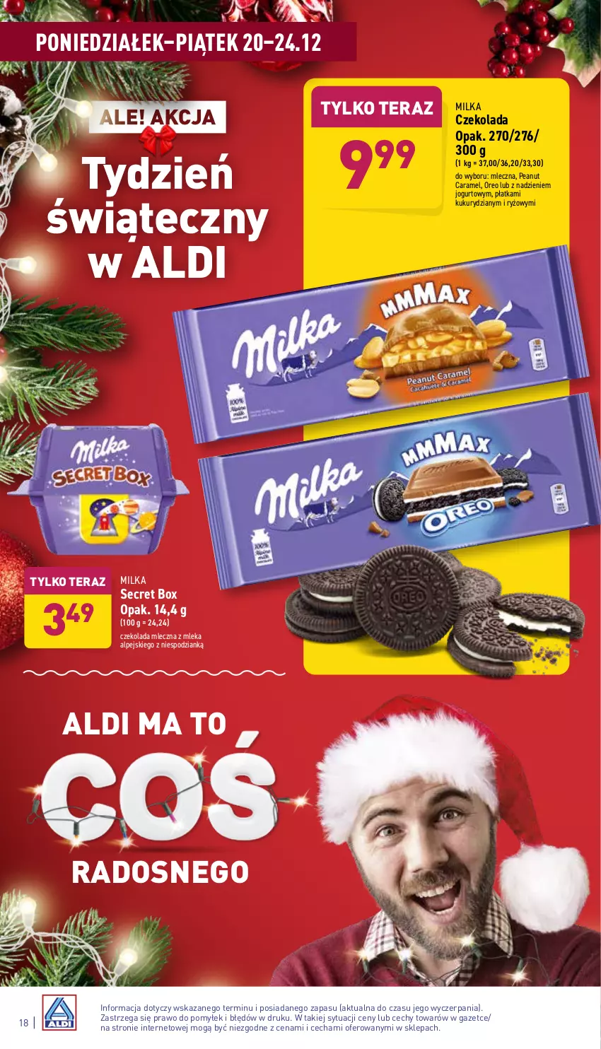 Gazetka promocyjna Aldi - Katalog spożywczy - ważna 20.12 do 24.12.2021 - strona 18 - produkty: Czekolada, Czekolada mleczna, Jogurt, Milka, Oreo, Ryż, Tera