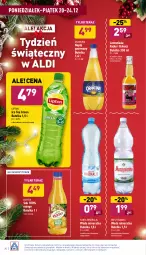 Gazetka promocyjna Aldi - Katalog spożywczy - Gazetka - ważna od 24.12 do 24.12.2021 - strona 20 - produkty: Sok, Mus, Gin, Lemoniada, Ice tea, Ananas, Kosz, Tera, Lipton, Muszynianka, Napój gazowany, Woda mineralna, Woda, Mango, Napój, Liczi, Kokos, Hortex