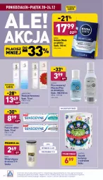 Gazetka promocyjna Aldi - Katalog spożywczy - Gazetka - ważna od 24.12 do 24.12.2021 - strona 24 - produkty: Woda perfumowana, Makijaż, Sok, Ręcznik kuchenny, Płyn micelarny, Perfum, Pasta do zębów, Woda po goleniu, Tera, Mleczko, Ręcznik, Znicz, Woda, Olej, Sensodyne, Nivea, Wkład olejowy