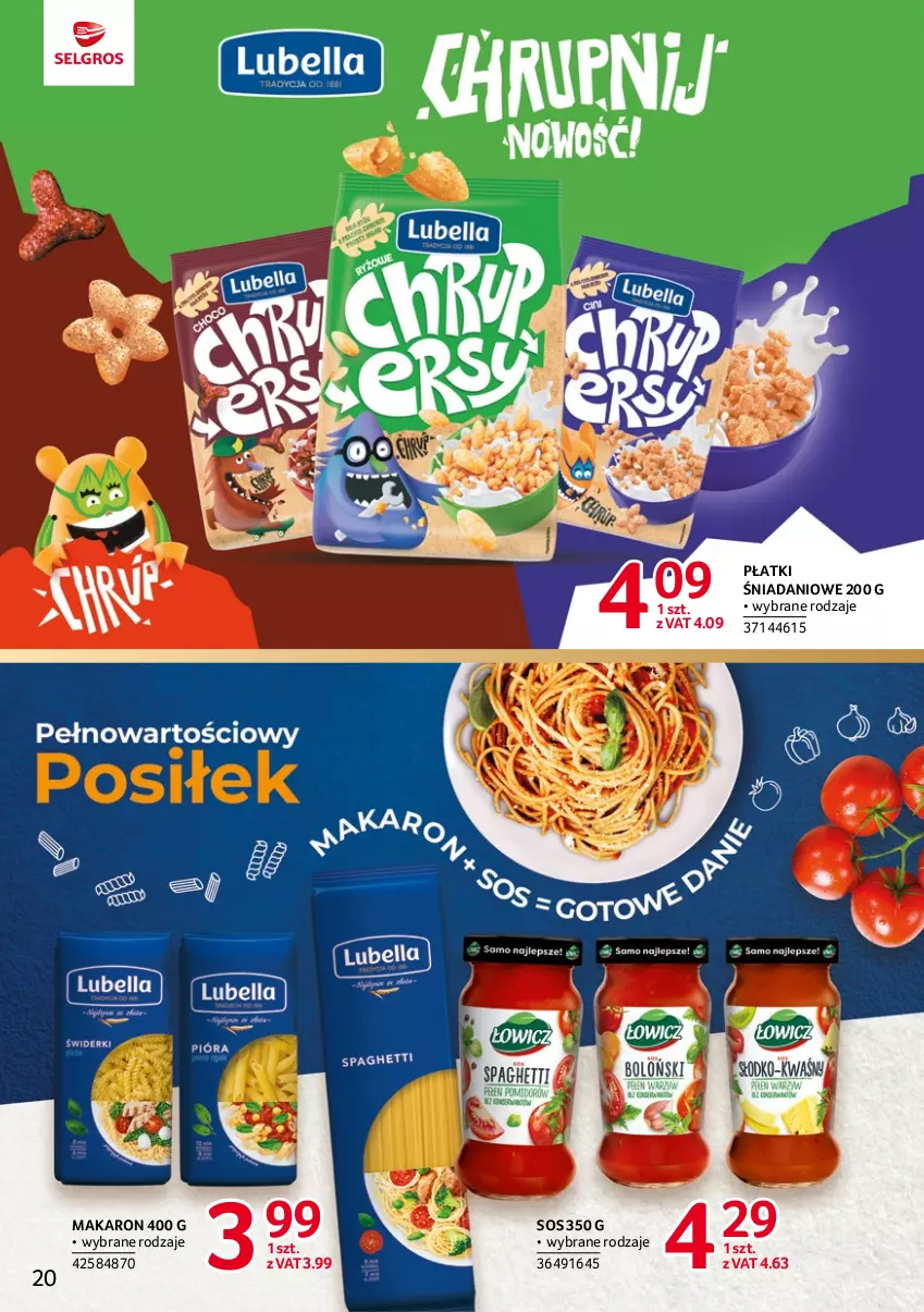 Gazetka promocyjna Selgros - Katalog Markowe Produkty - ważna 04.05 do 17.05.2023 - strona 20 - produkty: Danio, Makaron, Sos