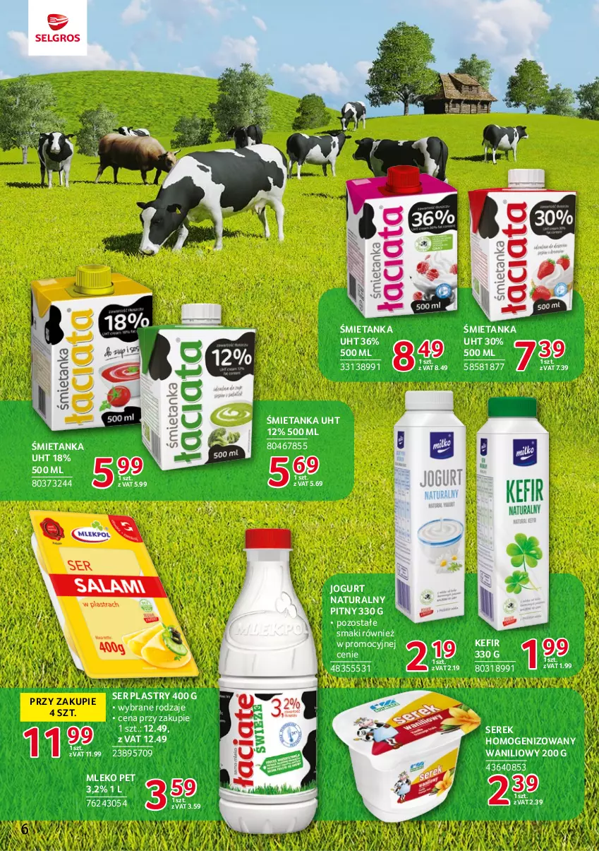 Gazetka promocyjna Selgros - Katalog Markowe Produkty - ważna 04.05 do 17.05.2023 - strona 6 - produkty: Jogurt, Jogurt naturalny, Kefir, Mleko, Ser, Serek, Serek homogenizowany