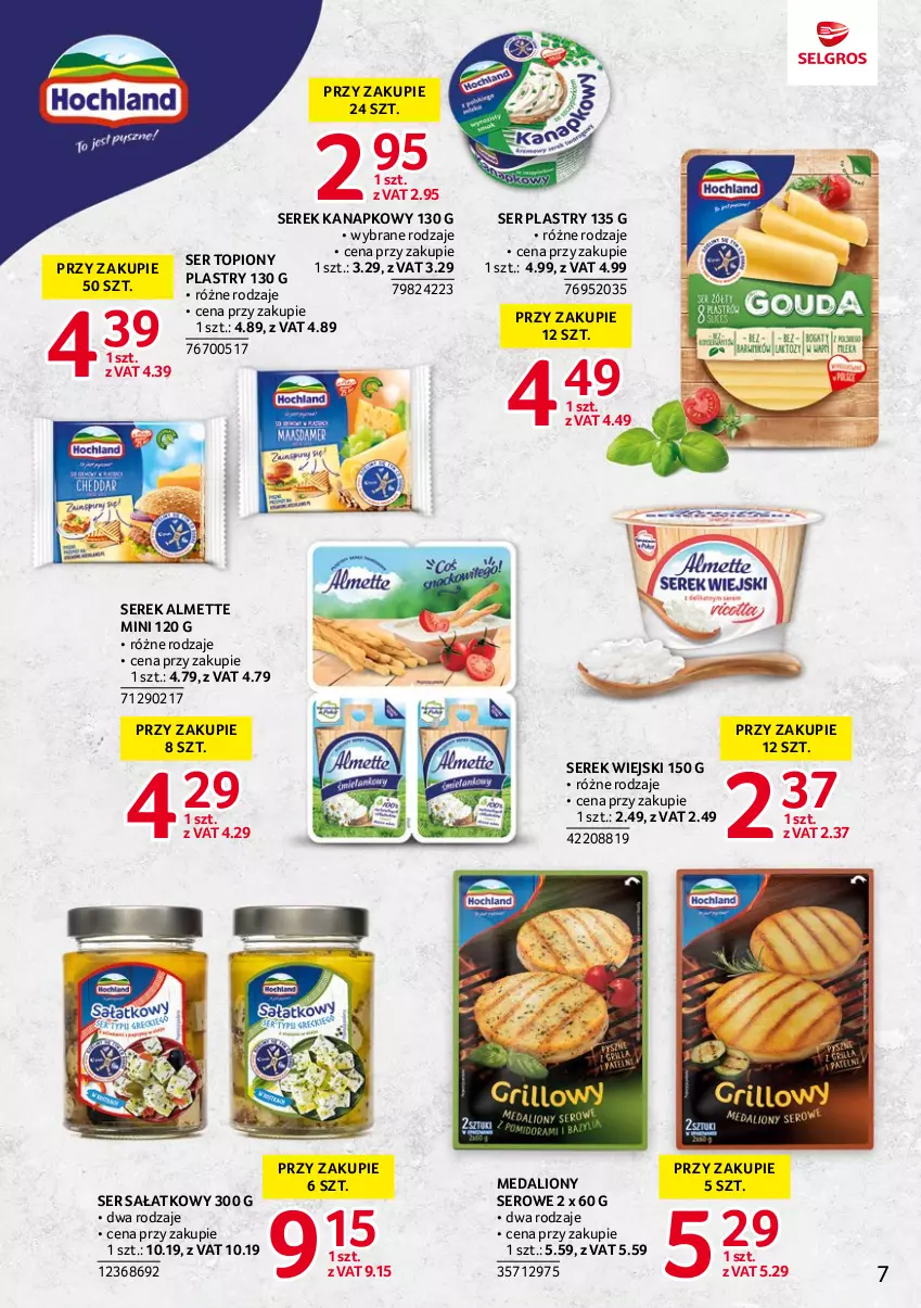 Gazetka promocyjna Selgros - Katalog Markowe Produkty - ważna 04.05 do 17.05.2023 - strona 7 - produkty: Almette, Lion, Sałat, Ser, Ser topiony, Serek, Serek kanapkowy, Serek wiejski, Top