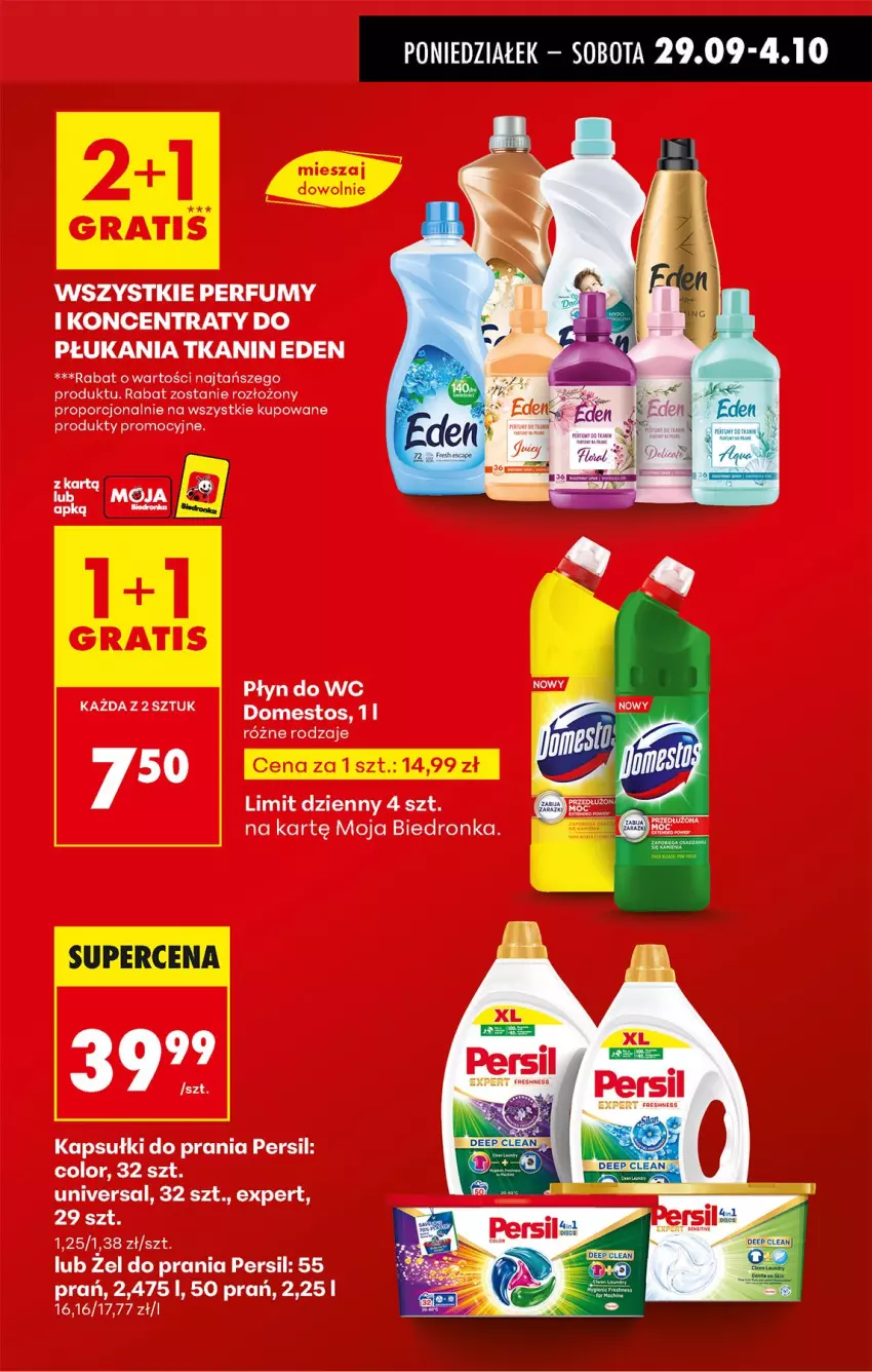 Gazetka promocyjna Biedronka - Od Poniedziałku - ważna 29.09 do 04.10.2025 - strona 13 - produkty: Domestos, Kapsułki do prania, Perfum, Persil, Płyn do wc, Por