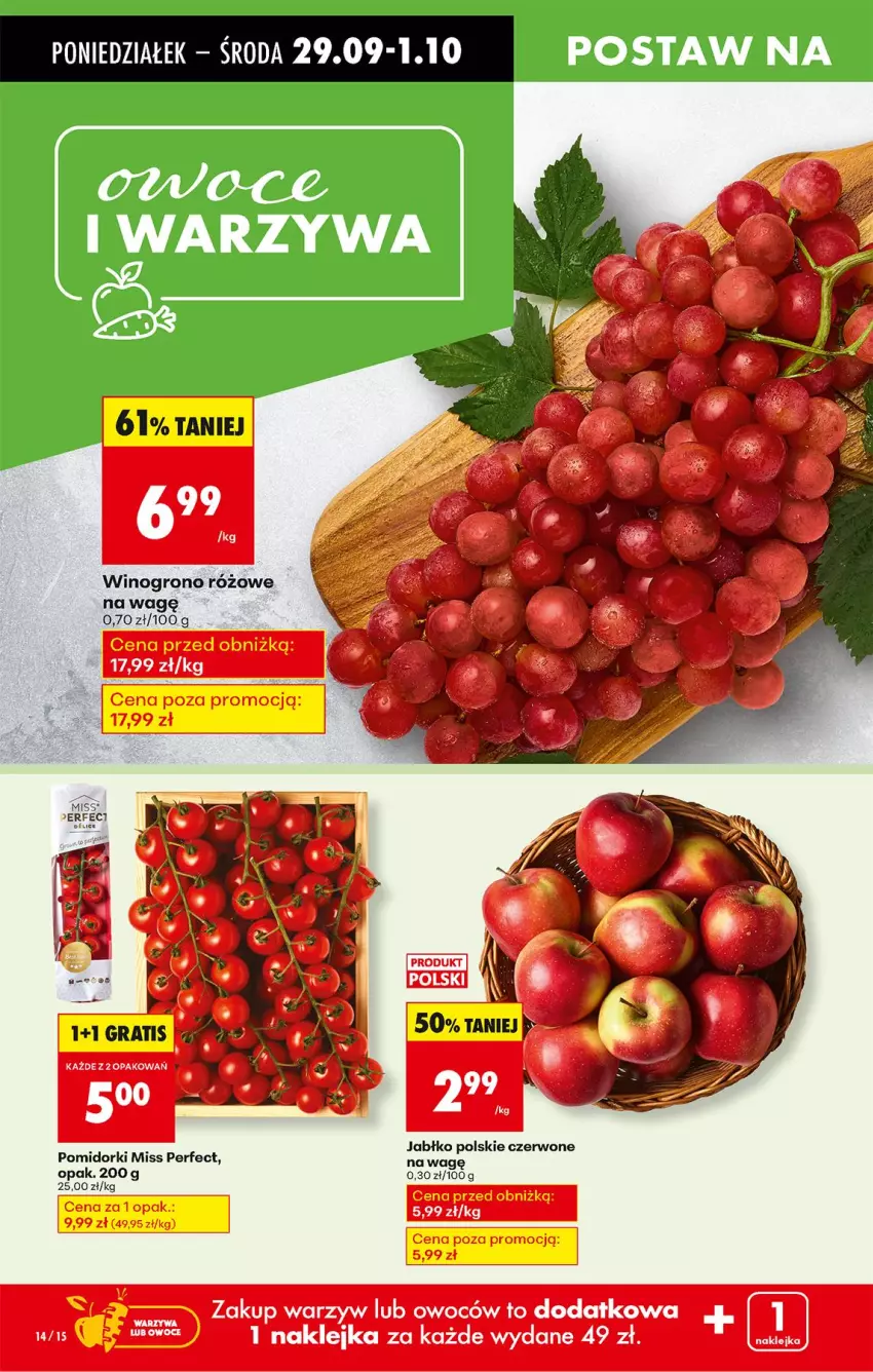 Gazetka promocyjna Biedronka - Od Poniedziałku - ważna 29.09 do 04.10.2025 - strona 16 - produkty: Pomidorki, Warzywa, Wino