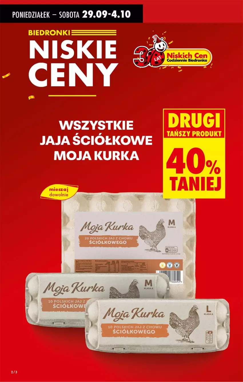 Gazetka promocyjna Biedronka - Od Poniedziałku - ważna 29.09 do 04.10.2025 - strona 2 - produkty: Jaja