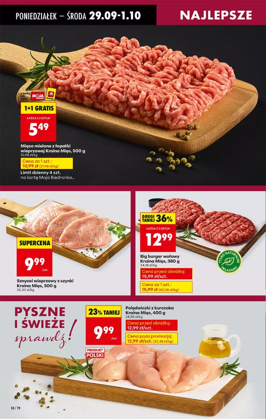 Gazetka promocyjna Biedronka - Od Poniedziałku - ważna 29.09 do 04.10.2025 - strona 24 - produkty: Burger, Gra, Kurczak, Mięso, Mięso mielone, Mięso mielone z łopatki wieprzowej, Polędwiczki z kurczaka