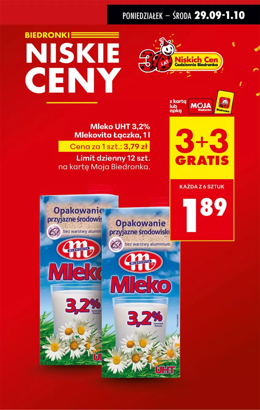 Gazetka promocyjna Biedronka - Od Poniedziałku - ważna 29.09 do 04.10.2025 - strona 3 - produkty: Mleko, Mlekovita