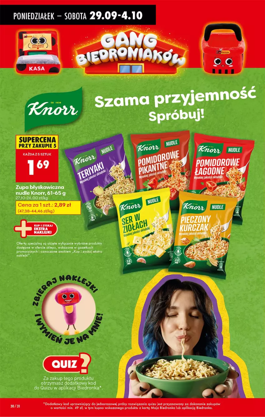 Gazetka promocyjna Biedronka - Od Poniedziałku - ważna 29.09 do 04.10.2025 - strona 40 - produkty: Klej, Knorr, Quiz, Zupa