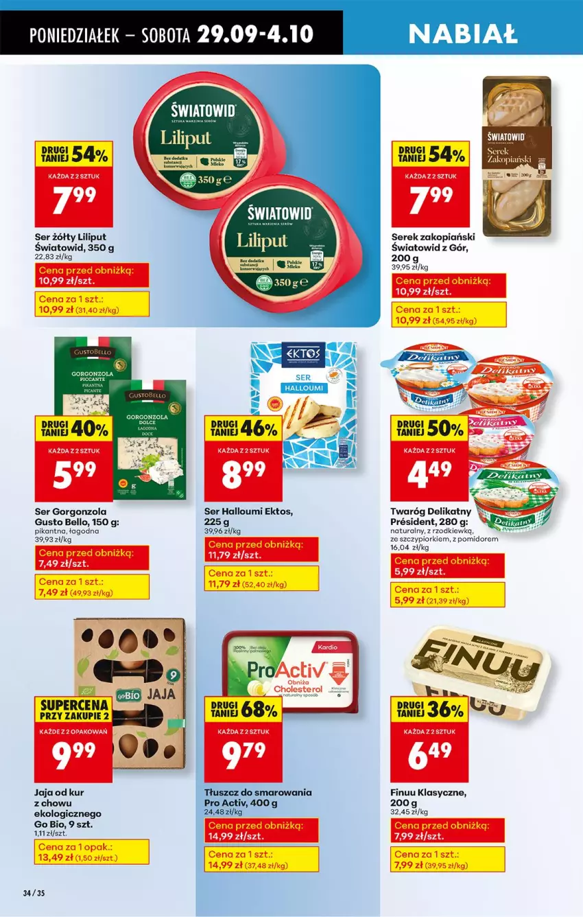 Gazetka promocyjna Biedronka - Od Poniedziałku - ważna 29.09 do 04.10.2025 - strona 44 - produkty: Bell, Finuu, Gorgonzola, Jaja, Por, Ser, Serek, Twaróg, Twaróg delikatny