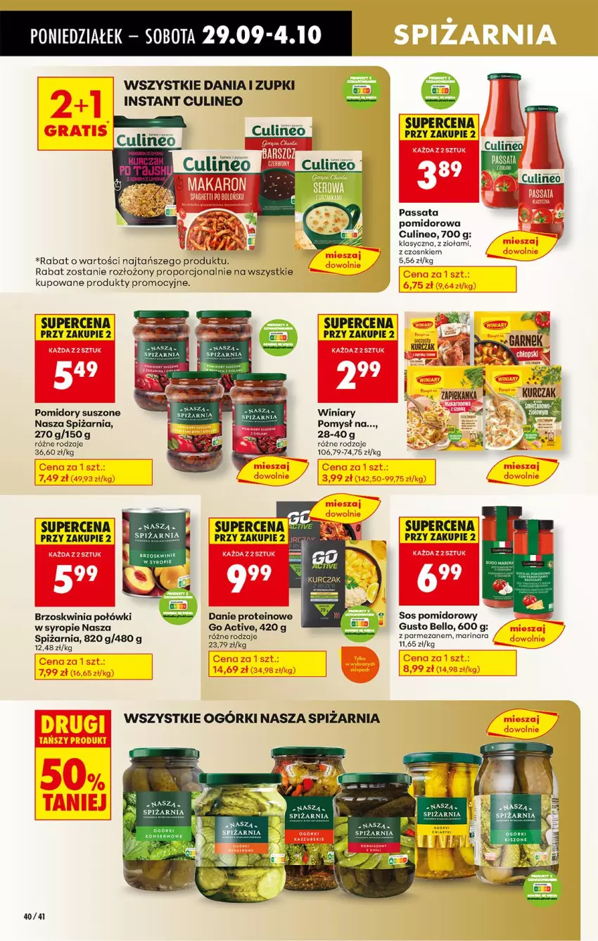 Gazetka promocyjna Biedronka - Od Poniedziałku - ważna 29.09 do 04.10.2025 - strona 50 - produkty: Bell, Fa, Parmezan, Pomidory, Por, Ser, Sos, Sos pomidorowy, Syrop, Winiary