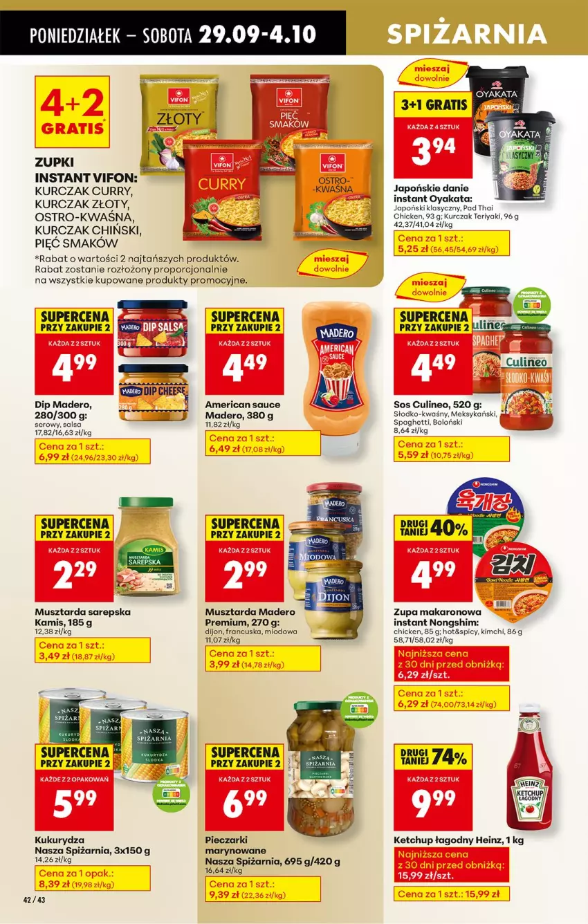 Gazetka promocyjna Biedronka - Od Poniedziałku - ważna 29.09 do 04.10.2025 - strona 52 - produkty: Gra, Kamis, Kukurydza, Kurczak, Makaron, Mus, Musztarda, Piec, Por, Salsa, Ser, Sos, Spaghetti, Zupa
