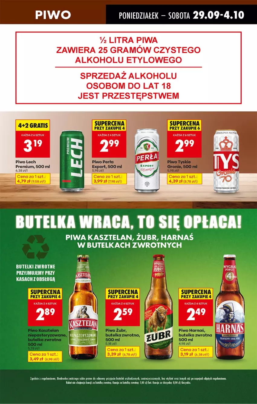 Gazetka promocyjna Biedronka - Od Poniedziałku - ważna 29.09 do 04.10.2025 - strona 63 - produkty: Gra, Harnaś, Kasztelan, Lech Premium, Piwa, Piwo