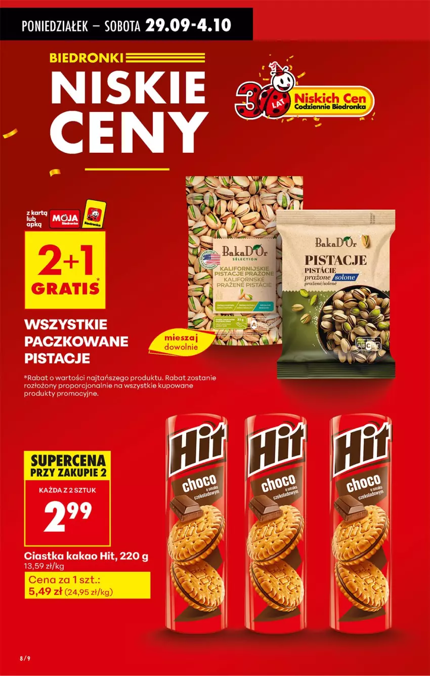 Gazetka promocyjna Biedronka - Od Poniedziałku - ważna 29.09 do 04.10.2025 - strona 8 - produkty: Ciastka, Kakao, Pistacje, Por