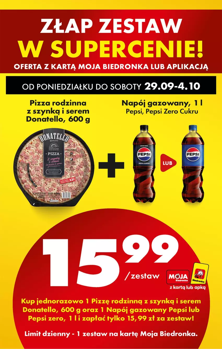 Gazetka promocyjna Biedronka - Od Poniedziałku - ważna 29.09 do 04.10.2025 - strona 87 - produkty: Napój, Napój gazowany, Pepsi, Pizza, Ser