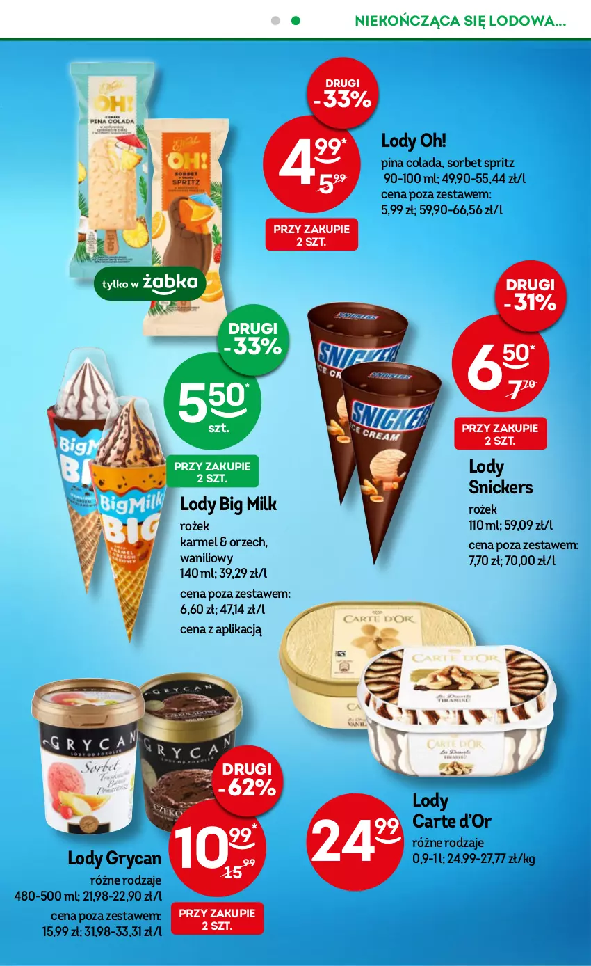 Gazetka promocyjna Żabka - ważna 16.08 do 29.08.2023 - strona 19 - produkty: Big Milk, Gry, Lody, Snickers