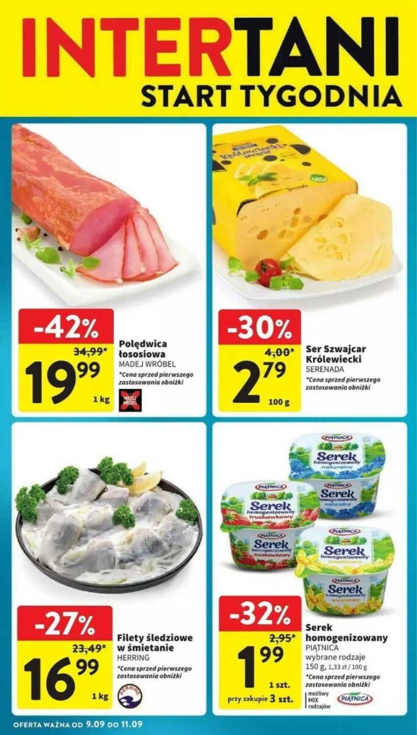 Gazetka promocyjna Intermarche - ważna 09.09 do 11.09.2024 - strona 2 - produkty: Madej Wróbel, Piątnica, Polędwica, Ser, Serek, Sos