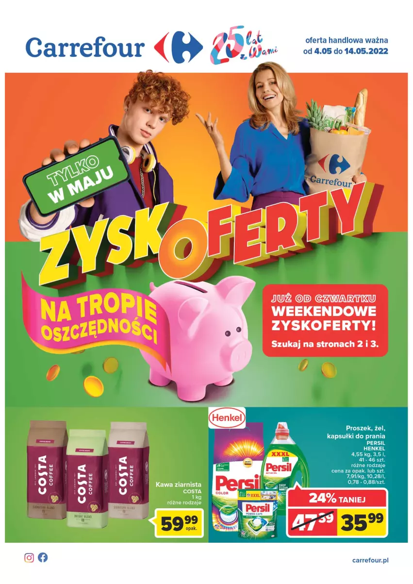 Gazetka promocyjna Carrefour - Gazetka Carrefour ZyskOferty - ważna 04.05 do 14.05.2022 - strona 1 - produkty: Kawa, Kawa ziarnista