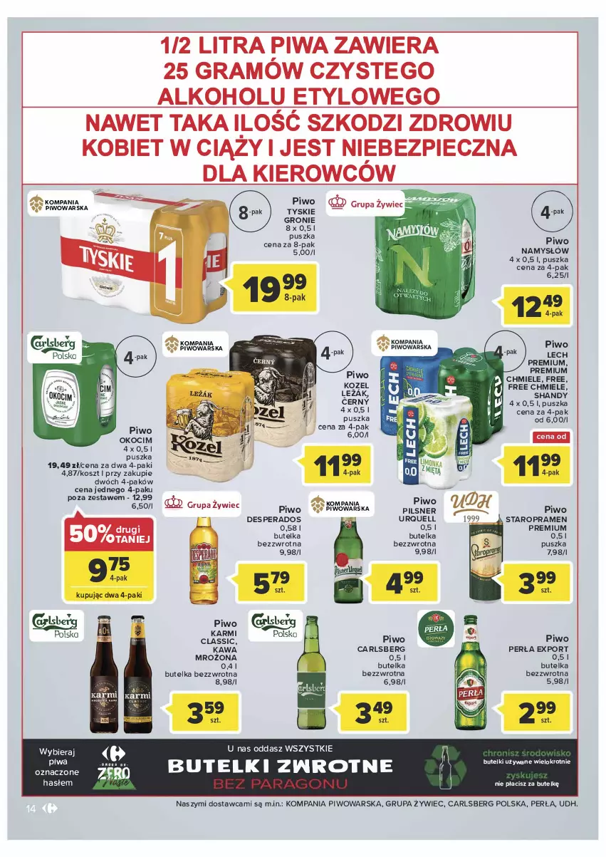 Gazetka promocyjna Carrefour - Gazetka Carrefour ZyskOferty - ważna 04.05 do 14.05.2022 - strona 14 - produkty: Anew, Carlsberg, Gra, Karmi, Kawa, Koc, Kosz, Kozel, Lech Premium, Okocim, Piec, Pilsner Urquell, Piwa, Piwo, Por, Tyskie