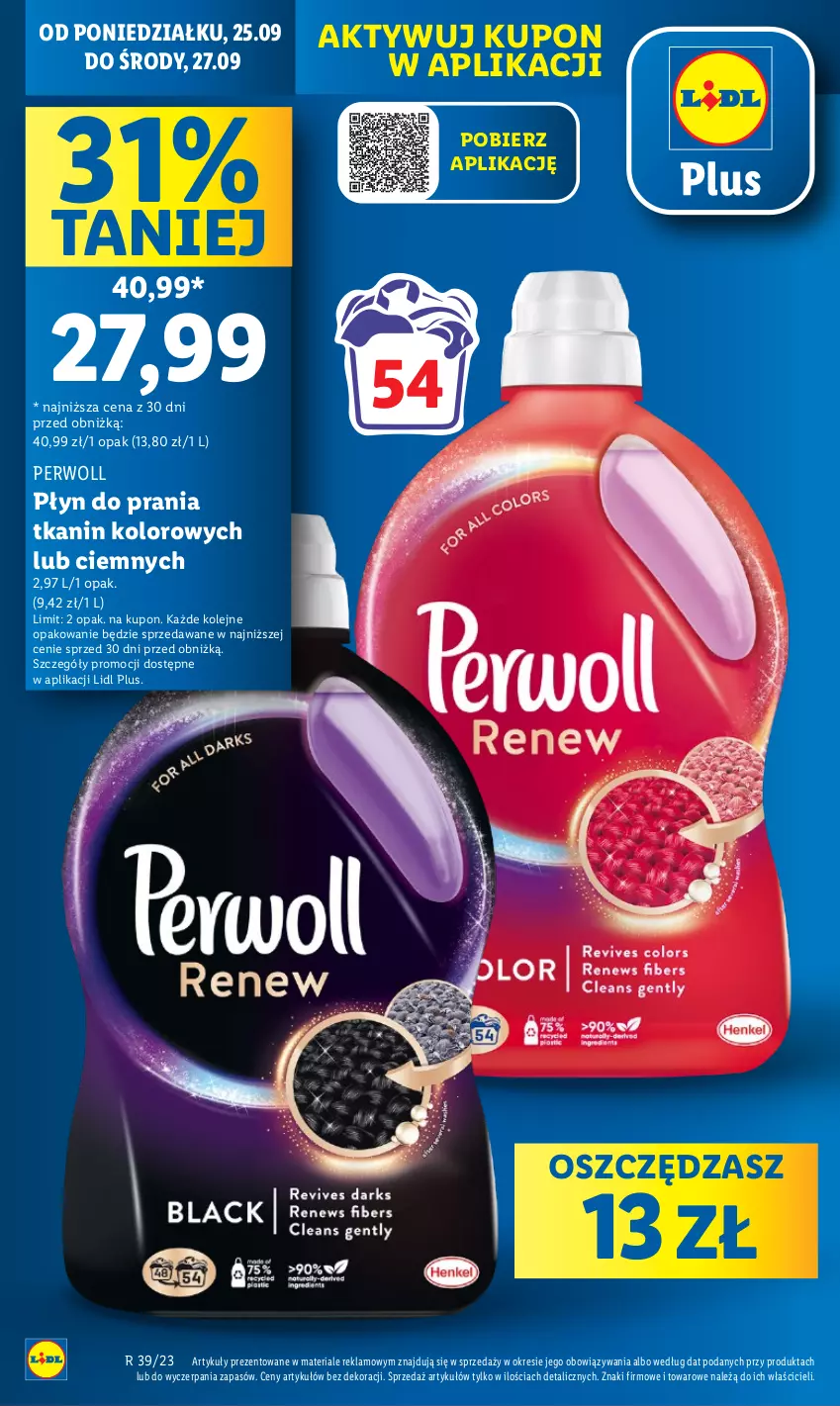 Gazetka promocyjna Lidl - GAZETKA - ważna 25.09 do 27.09.2023 - strona 10 - produkty: Olej, Perwoll, Płyn do prania