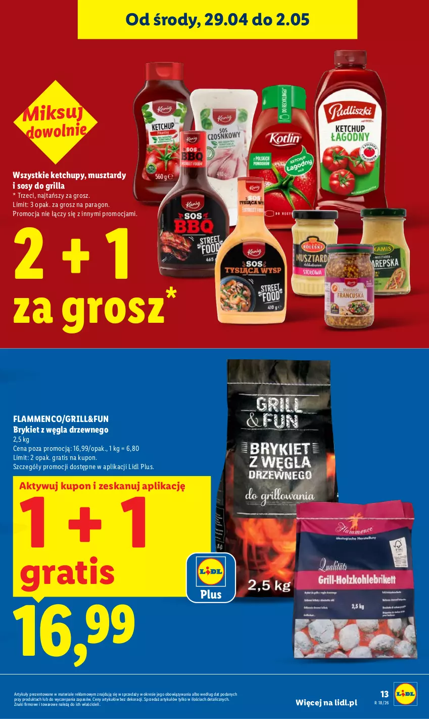 Gazetka promocyjna Lidl - Gazetka ważna od 29.04 do 2.05 - ważna 29.04 do 02.05.2026 - strona 13 - produkty: Gra, Grill, Ketchup, Mus, Sos