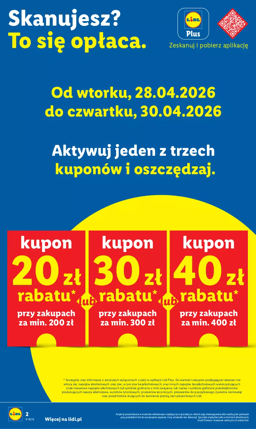 Gazetka promocyjna Lidl - Gazetka ważna od 29.04 do 2.05 - ważna 29.04 do 02.05.2026 - strona 2 - produkty: Gra, Karmi, Napoje, Znicz