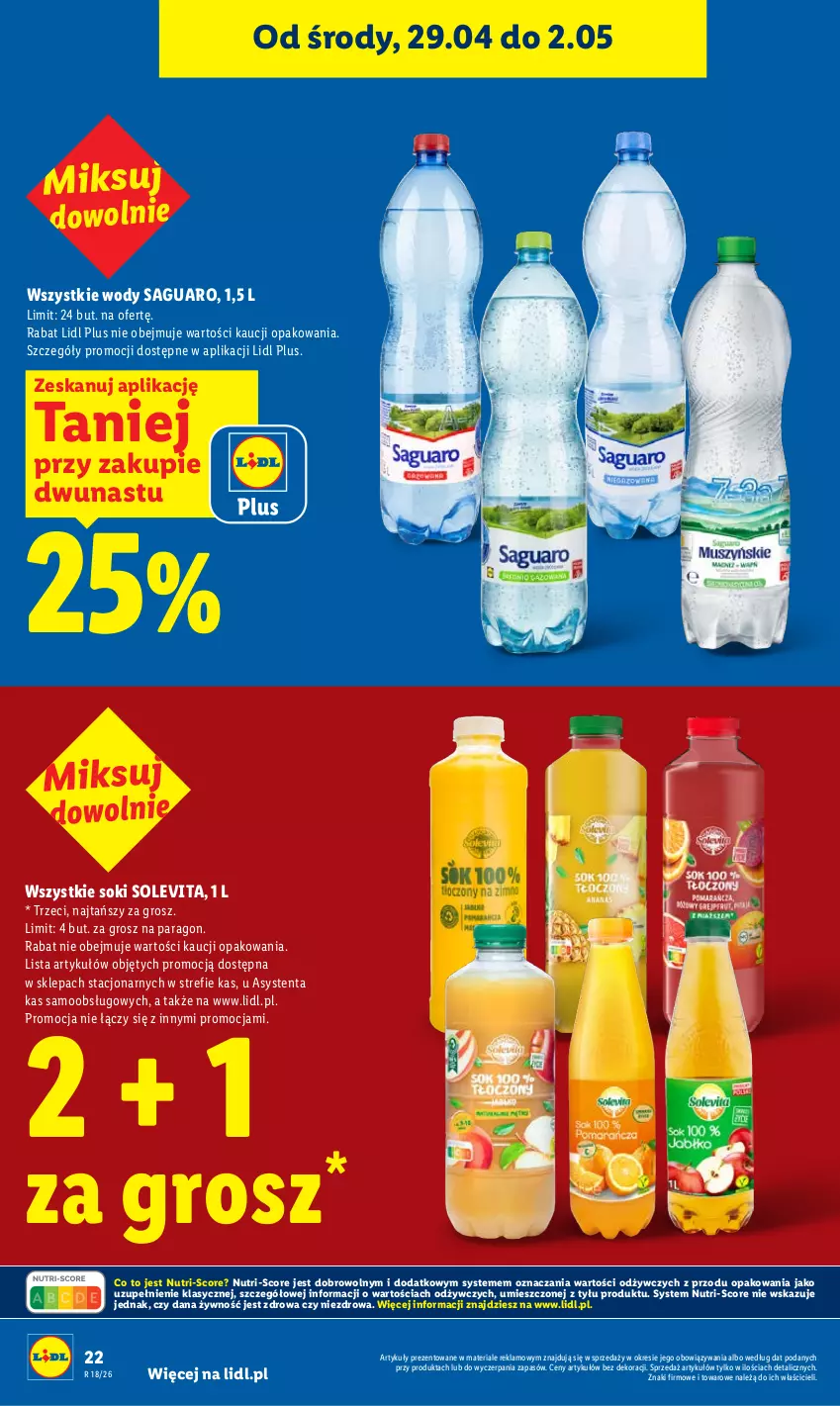 Gazetka promocyjna Lidl - Gazetka ważna od 29.04 do 2.05 - ważna 29.04 do 02.05.2026 - strona 22 - produkty: Sok