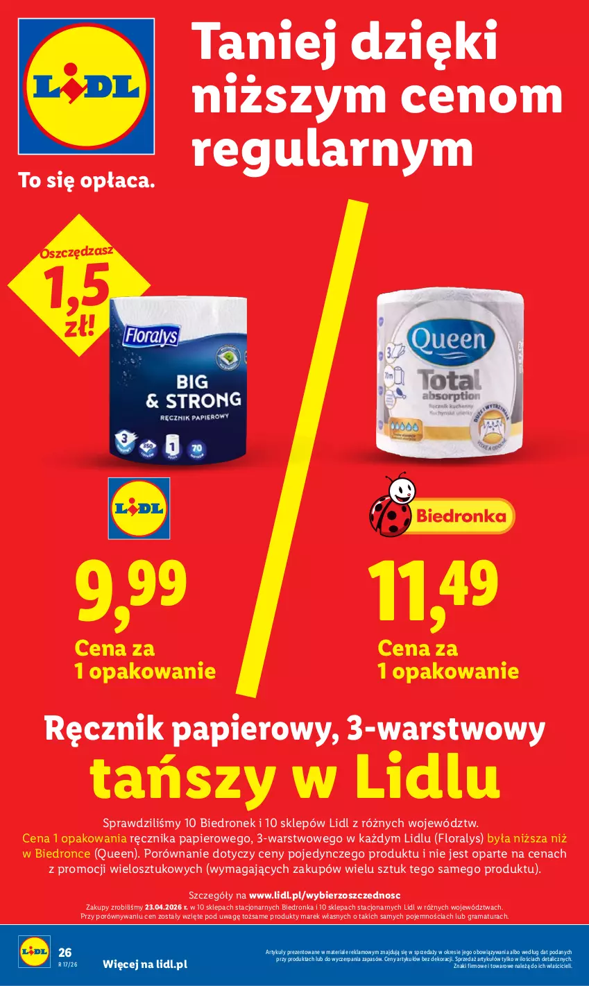 Gazetka promocyjna Lidl - Gazetka ważna od 29.04 do 2.05 - ważna 29.04 do 02.05.2026 - strona 26 - produkty: Flora, Gra, Papier, Por, Rama, Ręcznik