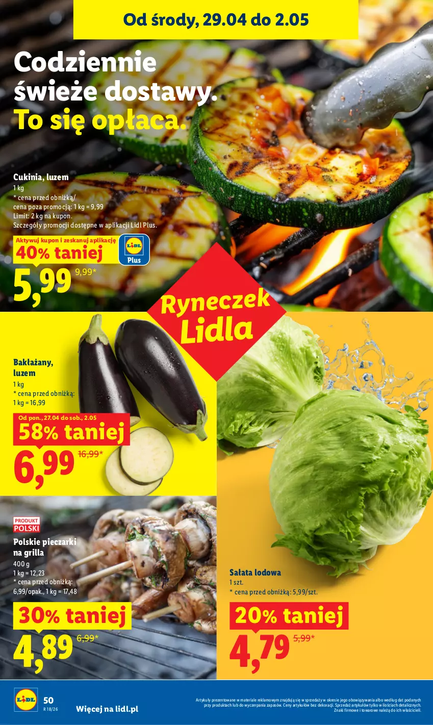 Gazetka promocyjna Lidl - Gazetka ważna od 29.04 do 2.05 - ważna 29.04 do 02.05.2026 - strona 50 - produkty: Grill, Piec, Sałat, Sałata lodowa