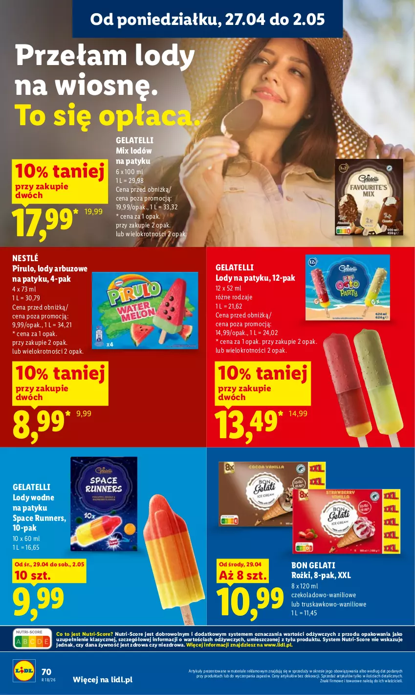 Gazetka promocyjna Lidl - Gazetka ważna od 29.04 do 2.05 - ważna 29.04 do 02.05.2026 - strona 70 - produkty: Arbuz, Lody, Nestlé
