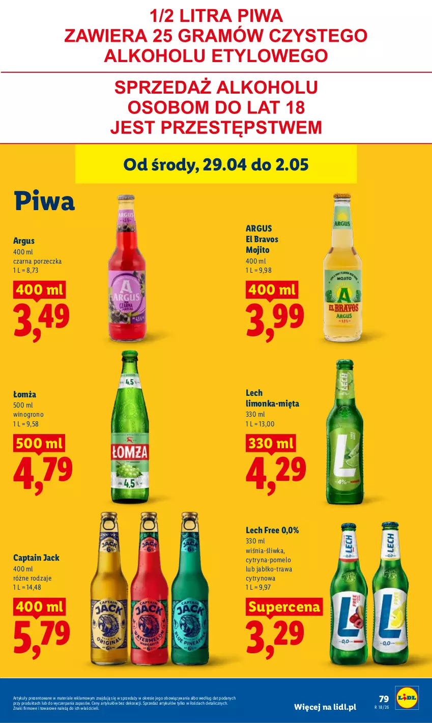 Gazetka promocyjna Lidl - Gazetka ważna od 29.04 do 2.05 - ważna 29.04 do 02.05.2026 - strona 81 - produkty: Captain Jack, Limonka, Mięta, Piwa, Pomelo, Por, Wino