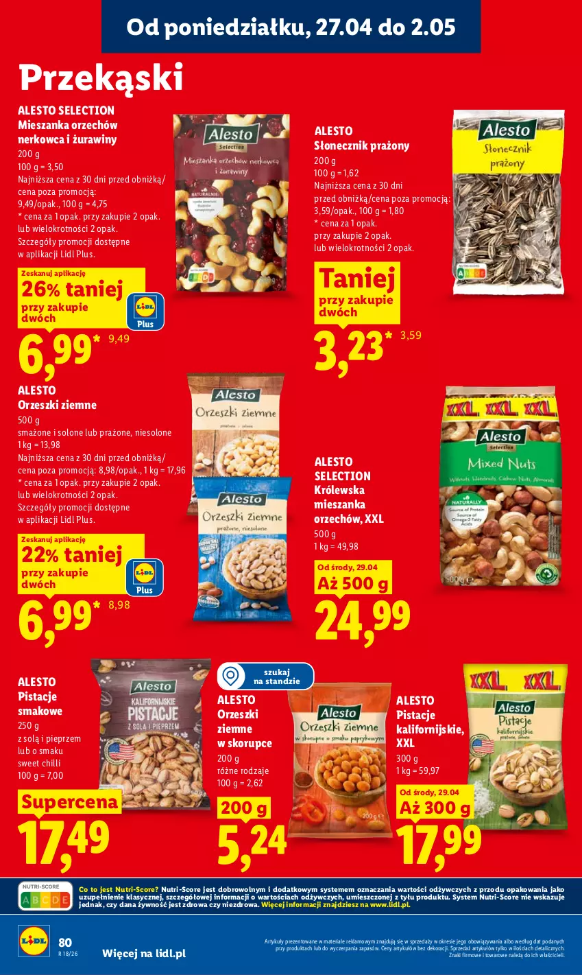Gazetka promocyjna Lidl - Gazetka ważna od 29.04 do 2.05 - ważna 29.04 do 02.05.2026 - strona 82 - produkty: Orzeszki, Orzeszki ziemne, Pieprz, Pistacje, Słonecznik prażony