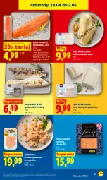 Gazetka promocyjna Lidl - Gazetka ważna od 29.04 do 2.05 - Gazetka - ważna od 02.05 do 02.05.2026 - strona 63 - produkty: Polędwica, Halibut, Pstrąg, Krewetki, Pstrąg wędzony, Dorsz, Sandacz