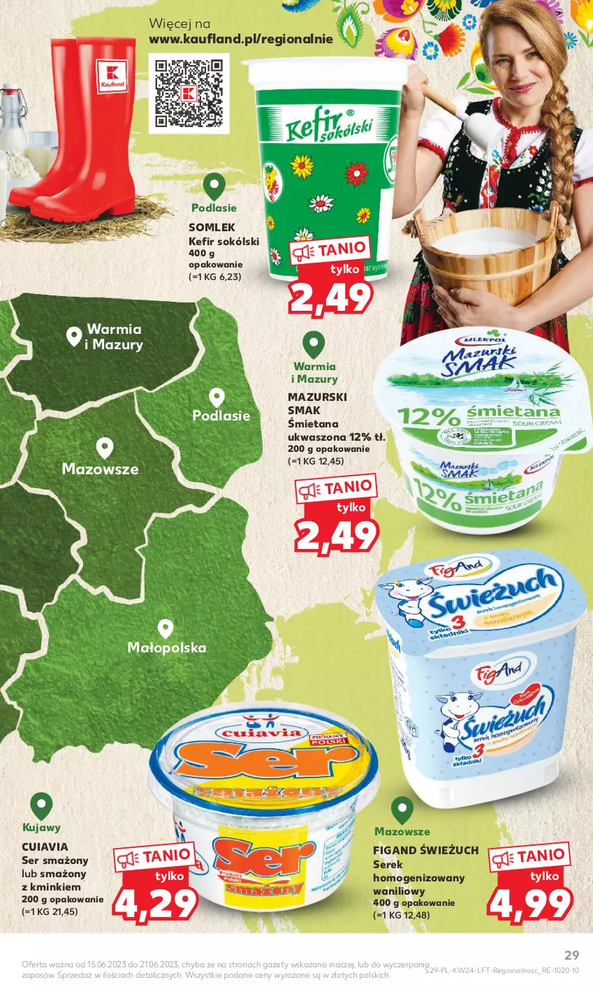 Gazetka promocyjna Kaufland - Gazetka tygodnia - ważna 15.06 do 21.06.2023 - strona 29 - produkty: Kefir, Ser, Serek, Serek homogenizowany, Sok