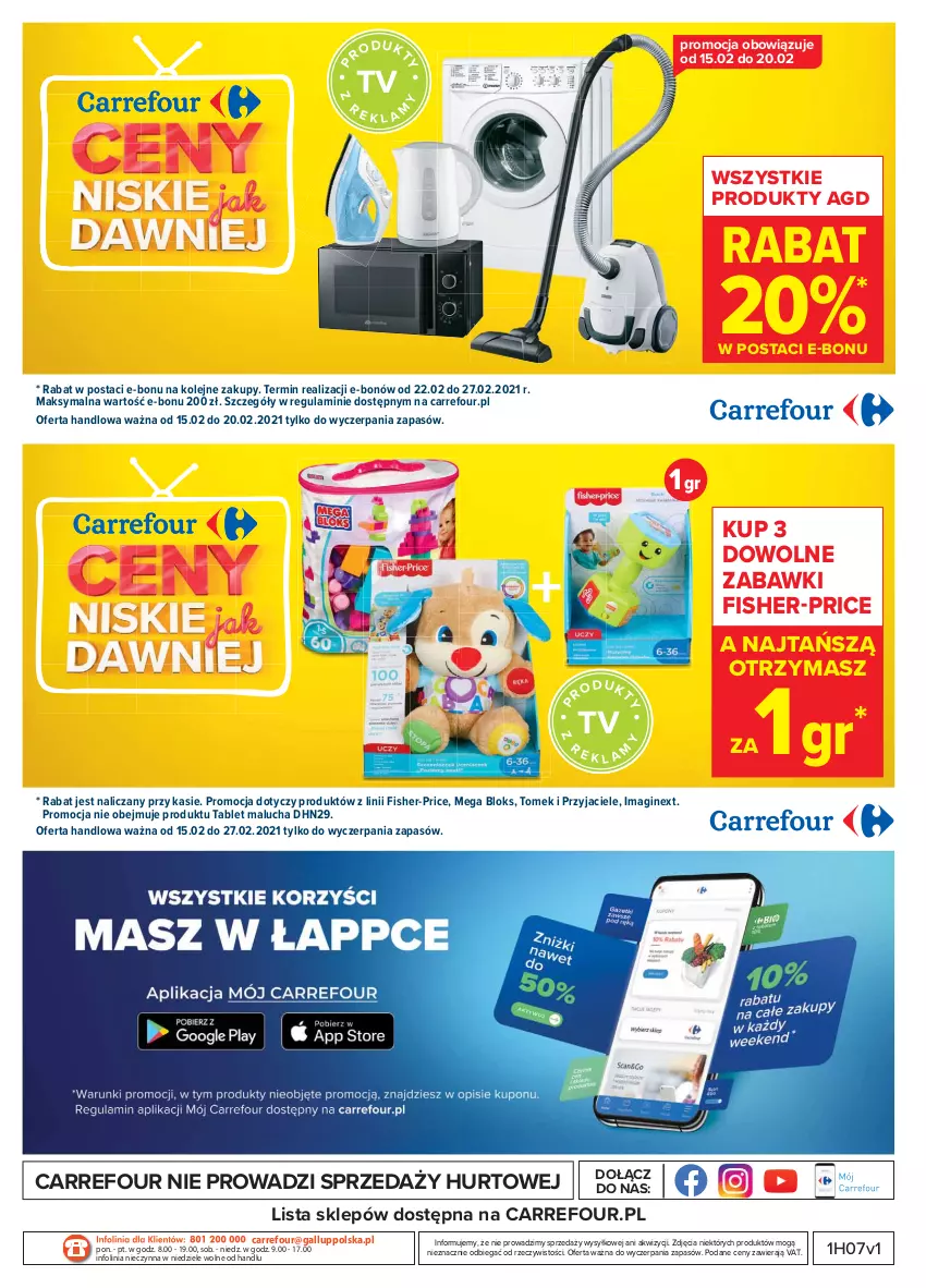 Gazetka promocyjna Carrefour - Gazetka Carrefour - ważna 15.02 do 27.02.2021 - strona 43 - produkty: Fisher-Price, Gin, Mega Bloks, O nas, Olej, Tablet