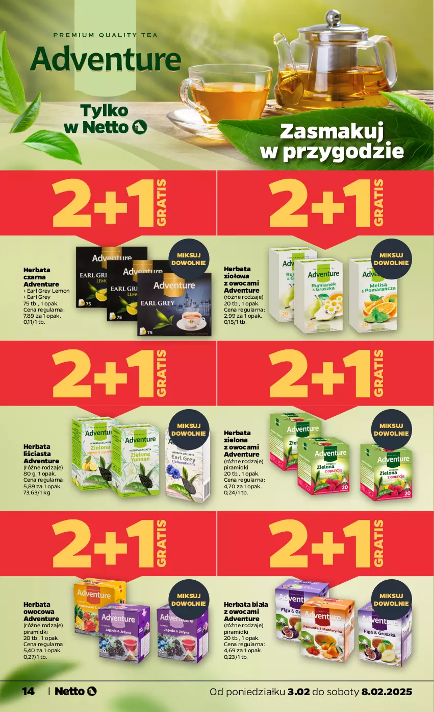 Gazetka promocyjna Netto - Od Poniedziałku - ważna 03.02 do 08.02.2025 - strona 14 - produkty: Earl Grey, Gra, Herbata, Herbata czarna, Herbata owocowa