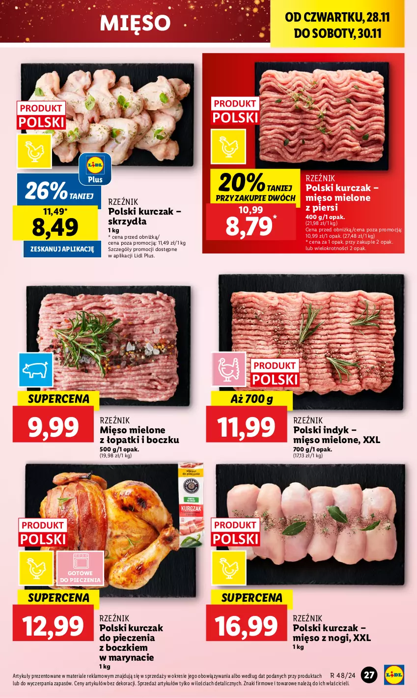 Gazetka promocyjna Lidl - GAZETKA - ważna 28.11 do 30.11.2024 - strona 27 - produkty: Kurczak, Mięso, Mięso mielone, Piec