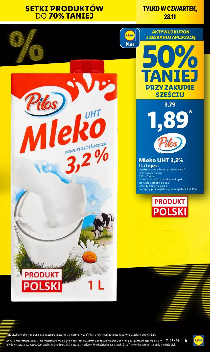 Gazetka promocyjna Lidl - GAZETKA - ważna 28.11 do 30.11.2024 - strona 5 - produkty: Mleko