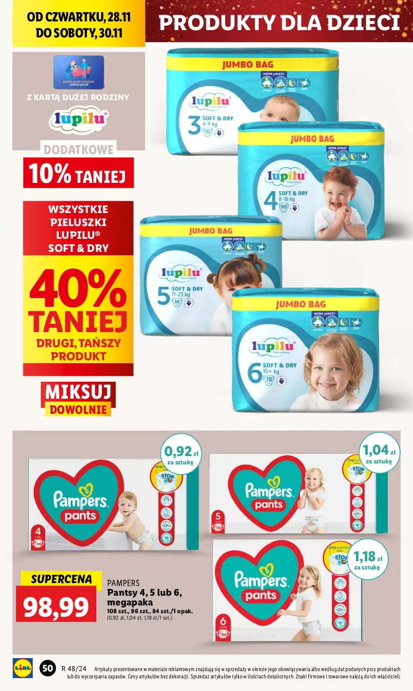 Gazetka promocyjna Lidl - GAZETKA - ważna 28.11 do 30.11.2024 - strona 50 - produkty: Dzieci, Pampers