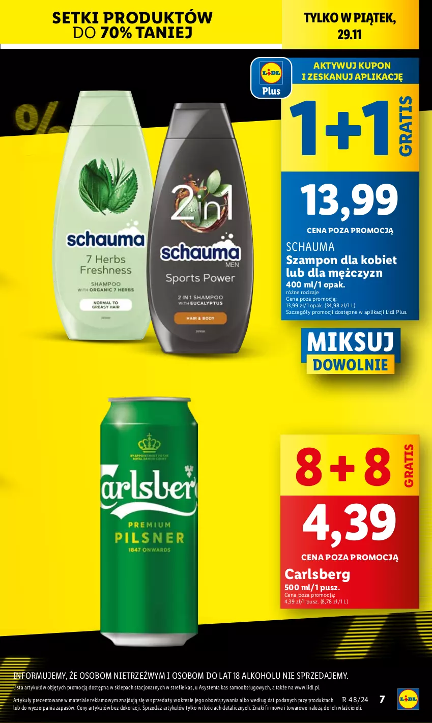 Gazetka promocyjna Lidl - GAZETKA - ważna 28.11 do 30.11.2024 - strona 7 - produkty: Carlsberg, Gra, Schauma, Szampon