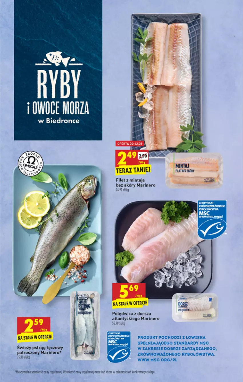 Gazetka promocyjna Biedronka - W tym tygodniu PN - ważna 10.05 do 15.05.2021 - strona 21 - produkty: Dorsz, Filet z mintaja, Mintaj, Polędwica, Pstrąg, Pstrąg tęczowy, Tera