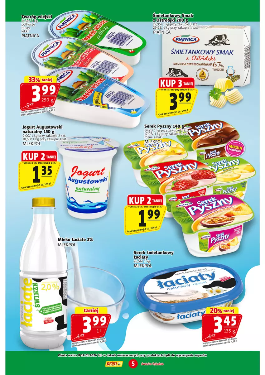 Gazetka promocyjna Prim Market - ważna 08.01 do 14.01.2026 - strona 5 - produkty: Jogurt, Mleko, Piątnica