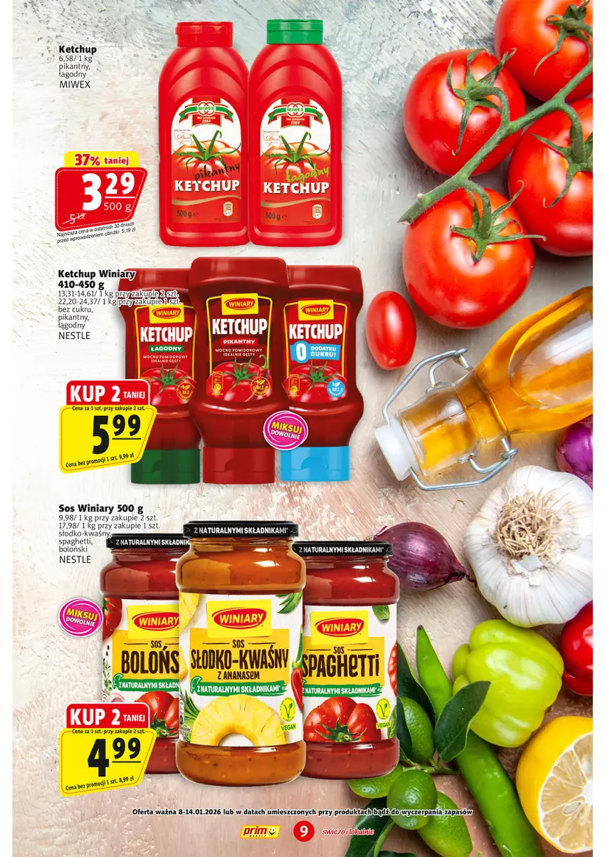 Gazetka promocyjna Prim Market - ważna 08.01 do 14.01.2026 - strona 9 - produkty: Ketchup, Sos, Spaghetti, Winiary