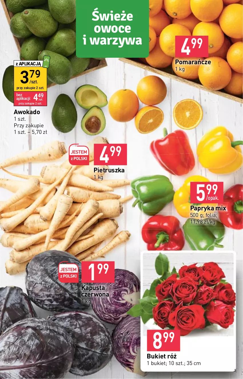 Gazetka promocyjna Stokrotka - Supermarket - ważna 24.11 do 30.11.2022 - strona 3 - produkty: Bukiet, Owoce, Papryka, Pietruszka, Pomarańcze, Warzywa